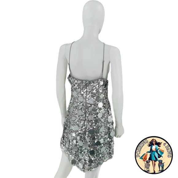 Lovers and Friends Silver Quinn Embellished Party Cocktail Mini Dress Size XL - Picture 7 of 11